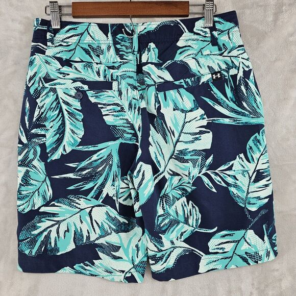 Under Armour Mens Performance Golf Chino Shorts‎ Size 32 Floral Blue - Picture 2 of 8